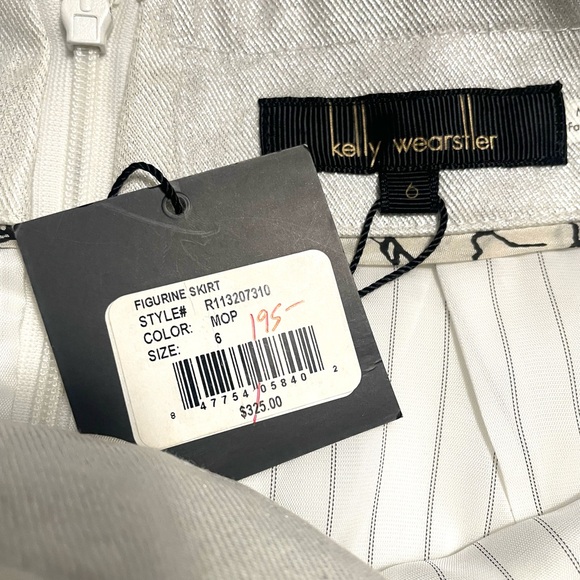 KELLY WEARSTLER Mini Skirt NWT ASO TV The Carrie Diaries Size 6 White Black - Picture 3 of 4